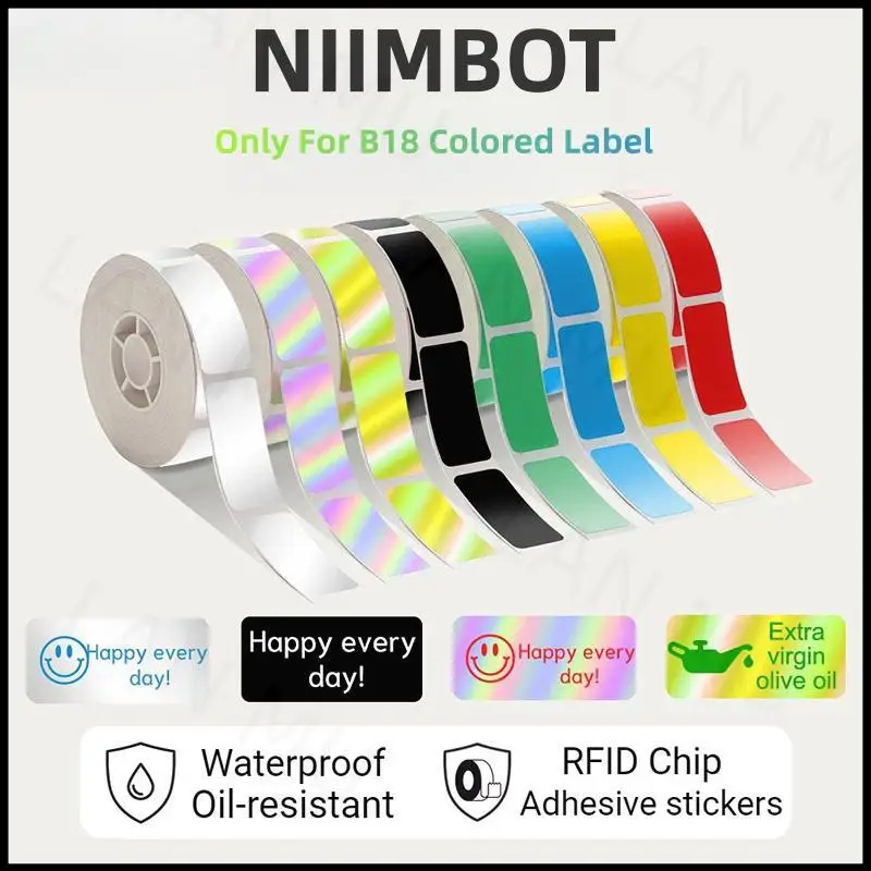 NIIMBOT B18 Printer label,Tapes for Thermal Transfer Label Printer/Color label ,  for a long time without fading,14x30mm series.