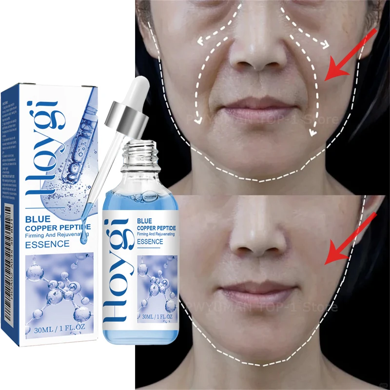 

Blue Copper Peptide Wrinkle Serum Firming Lifting Reduce Fine Line Restore Skin Elasticity Moisturizing Hydrating Brighten 30ml