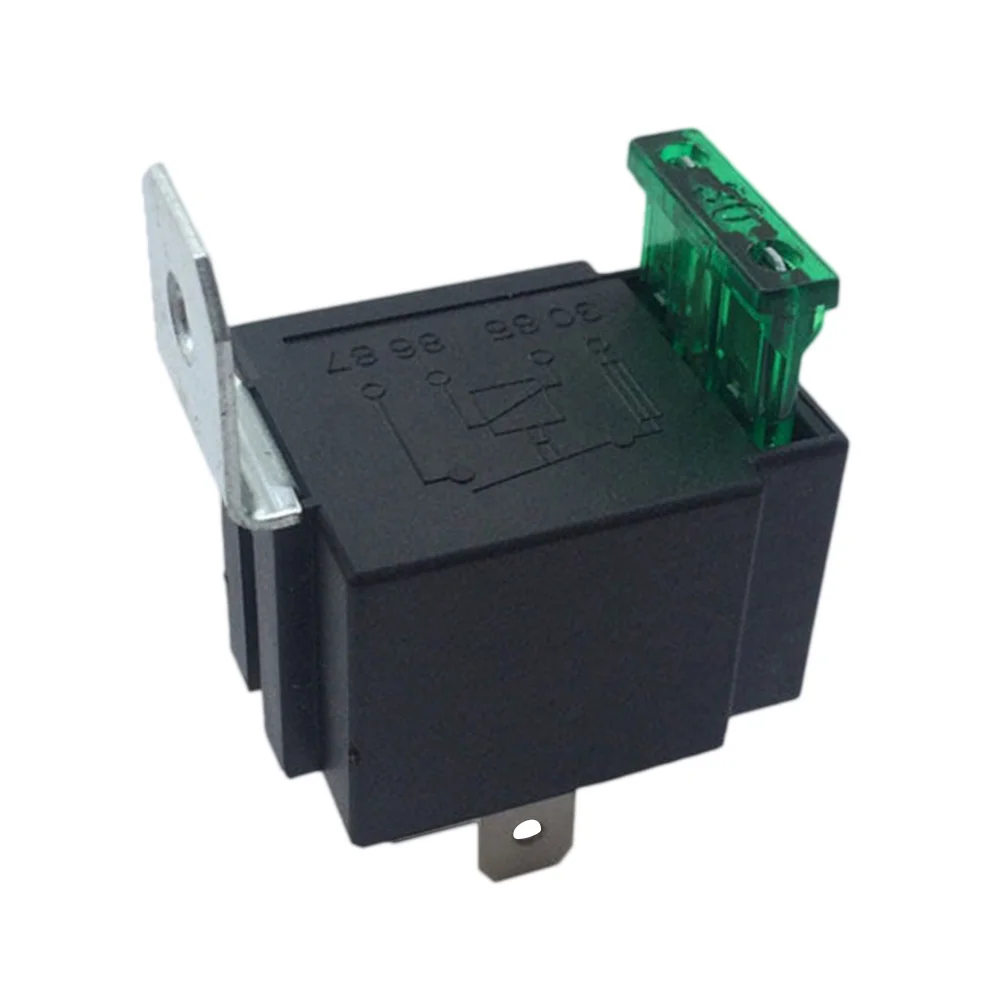 

30A 12Vdc 4-Pin Car Relay Automotive Contactor Power Isolator For Universal 12V Prevents Discharge Water Resistant Black
