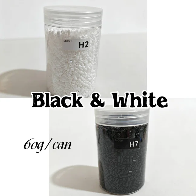 Yantjouet 2.6mm Perler Beads Hama Beads 6000pcs Jar DIY Fuse Beads Toy Pixel Art Puzzle Black White Fuse Beads Creative Gift
