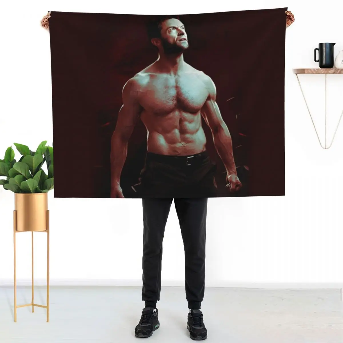 Hugh jackman Throw Blanket Warm Moving Giant Sofa Plaid Nap valentine gift ideas Blankets