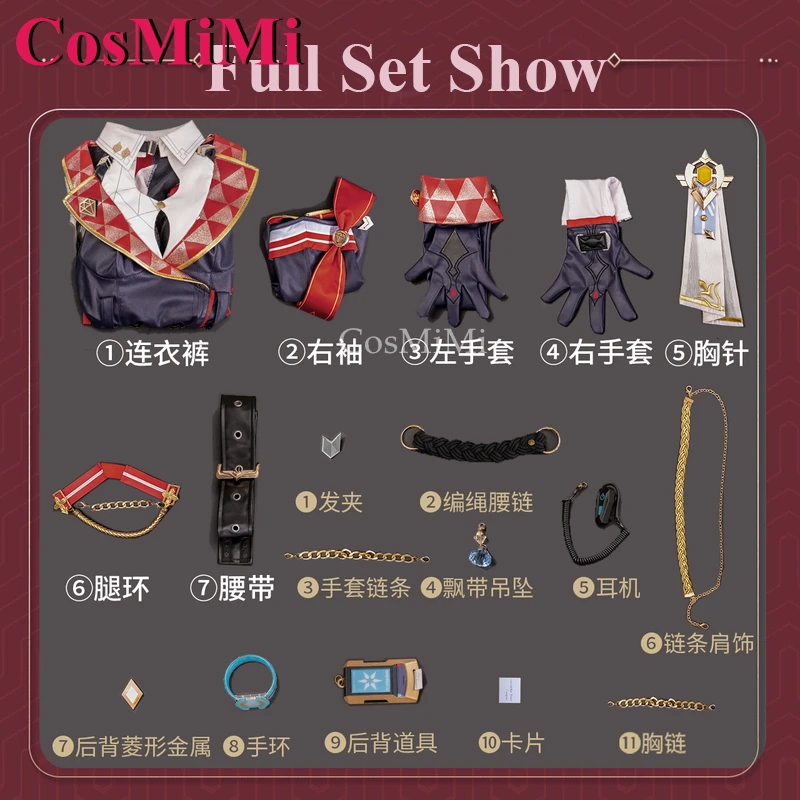 CosMiMi Topaz Cosplay Game Honkai: Star Rail Costume Sweet Gorgeous Combat Uniforms Carnival Party Role Play Clothing S-XL New