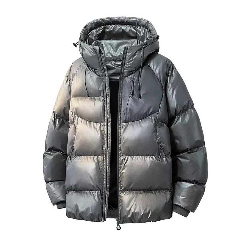 Autumn/Winter Fashion Solid Color Outdoor Sports Windproof Hooded Padded Jacket Men's Casual Loose Plus Size High Quality Coat