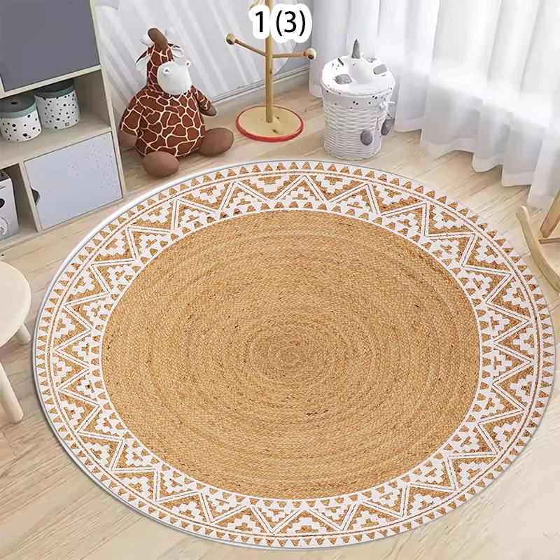 Mandala Round Area Rug, Boho Handmade Non-Slip Floor Mat, Living Room Bedroom Decor Carpet  Bedroom Decor  Rugs Living Room