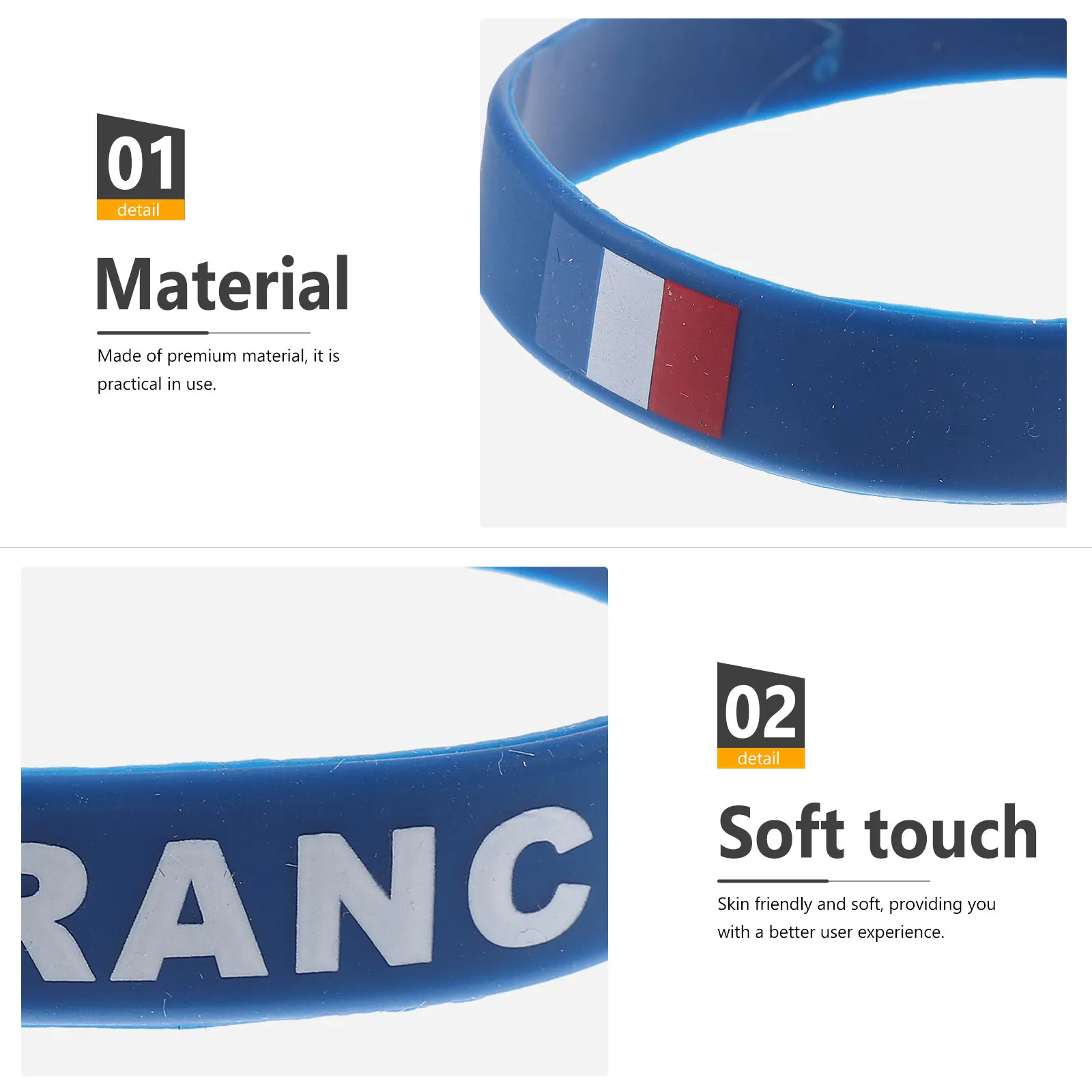 

5Pcs Silicone Sports Bracelet Country Flag Decorative Wristband for Football Match Entertainment Club Outdoor Event Fan Identity