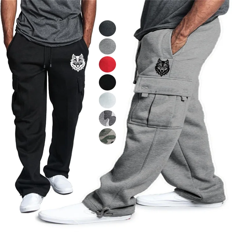 

Мужские тактические брюки, классические брюки-комбинезон с начесом, повседневные рабочие брюки с несколькими карманами, мужские камуфляжные/однотонные рабочие брюки