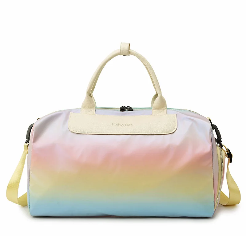 New Rainbow Gradient Sports For Outdoor Travel Dry Wet Separation Travel Duffel Bag Yoga And Fitness Bag