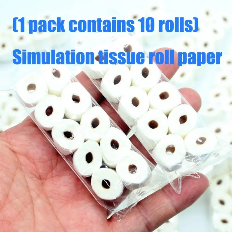 

Realistic Doll House Miniature Tissue Rolls with Simulation Texture Paper for Safe Kids Pretend Play and Craft Project A2UB