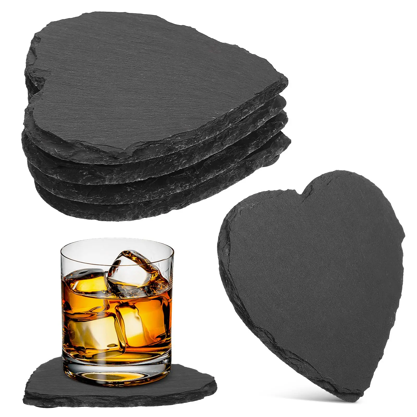 

4 Pcs Cake Heart-shaped Coasters Home Accessories Cup Holder for Table Coaters Drink