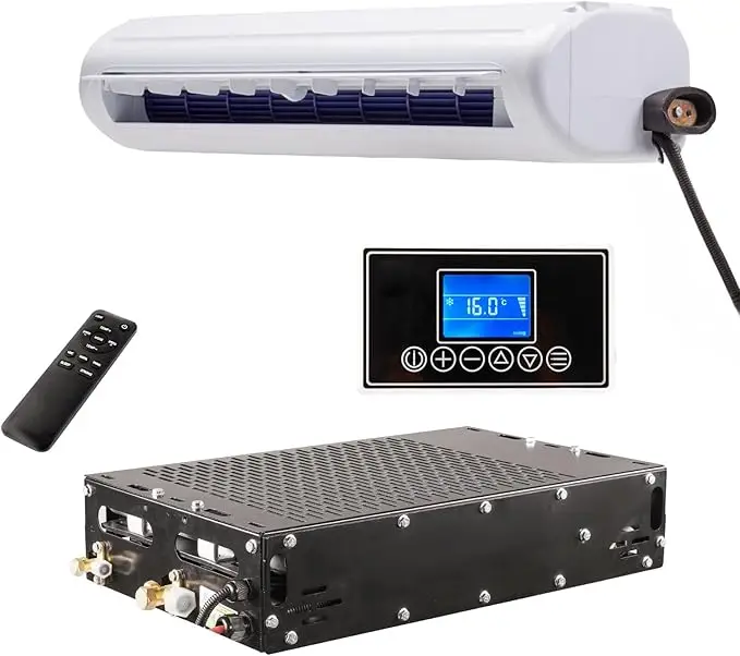 TELCOOL 12V Air Conditioner, Ultra-thin Bottom RV AC Unit/Silent DC Air Conditioner Use for RVs, Trucks, Campers, Trailers, Vans
