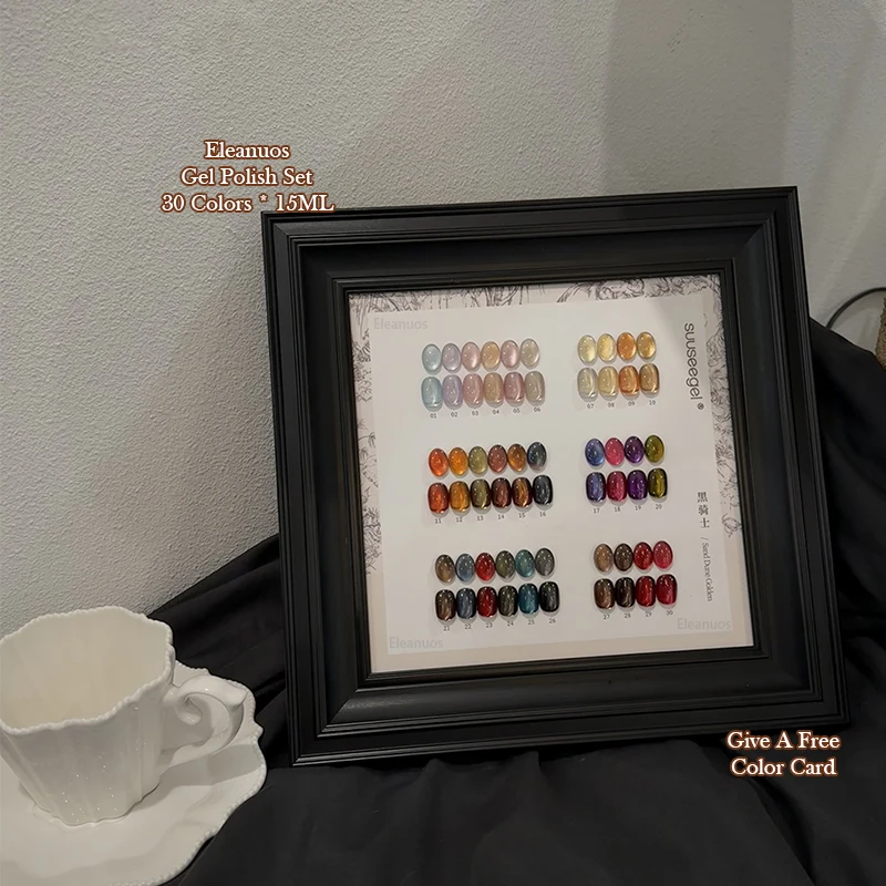 Eleanuos Star Cat Eye gel Polijsten 30PCS Gemengde Semi permanente UV LED Glanzende Cat Eye Base Verf Afwerking nagellijm Salon Kleur gel