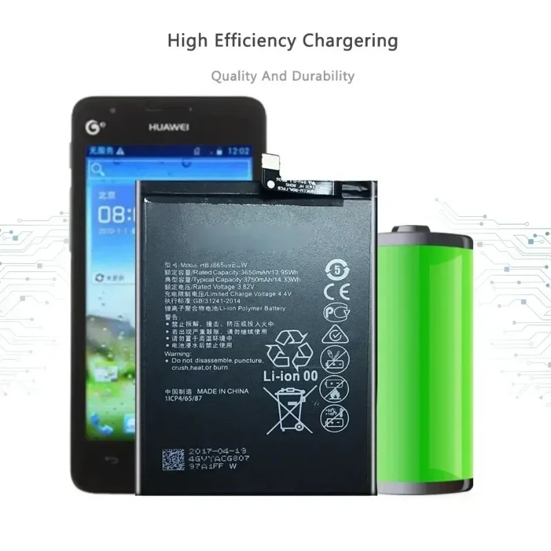 Phone Battery For Huawei P10 plus Honor 8X View 10 V10 Mate 20 Lite Nova 3/4  HB386589ECW 3750mAh Rechargeable Battery