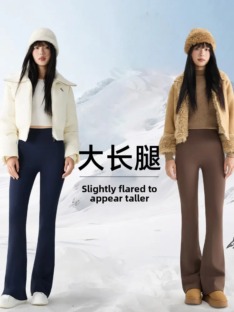 

Fce Lined arkskin Yoga Pants Women's High Waist Bootcut Trousers Slimming Warm Winter Faion Leggings High Waist Flared...