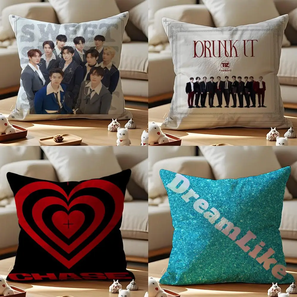 The Boyz Korea Idol Album Pillow Case Anti-dustmite Pillowcase Invisible Zipper Silky Short Plush Sofa Cushion Cover