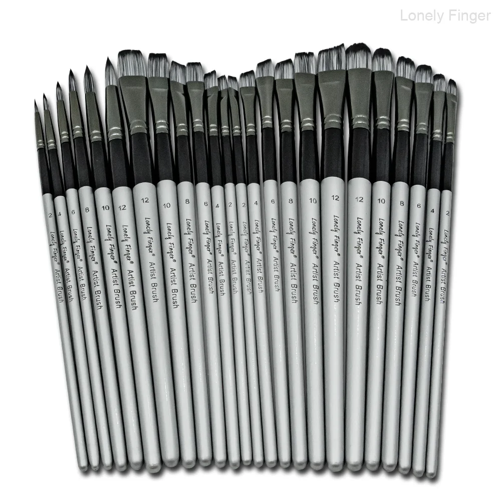 Juego de 6 pinceles artísticos para pintura acrílica, óleo, acuarela, pintura corporal, rostro, roca y lienzo.