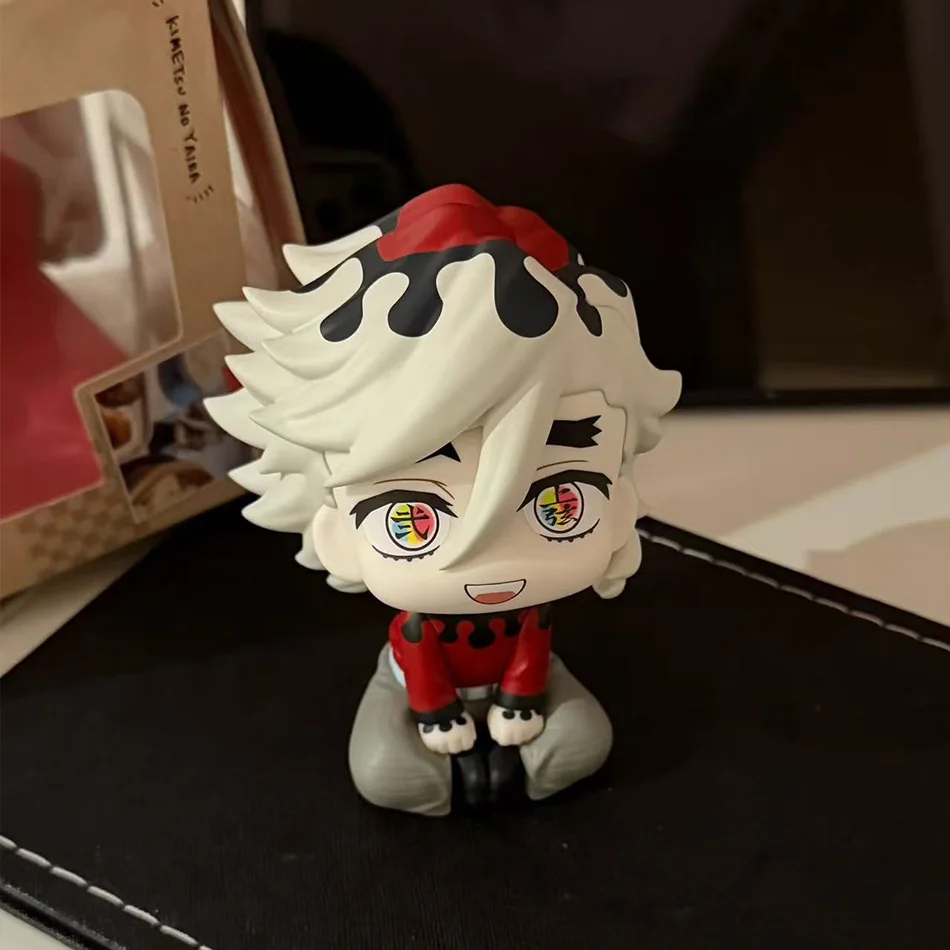 Kawaii Demon Slayer Chibi Figures Set – 4PCS Anime Collectible Toys Featuring Rengoku, Obanai, Sanemi & Douma, Mini PVC Sitting - view 2