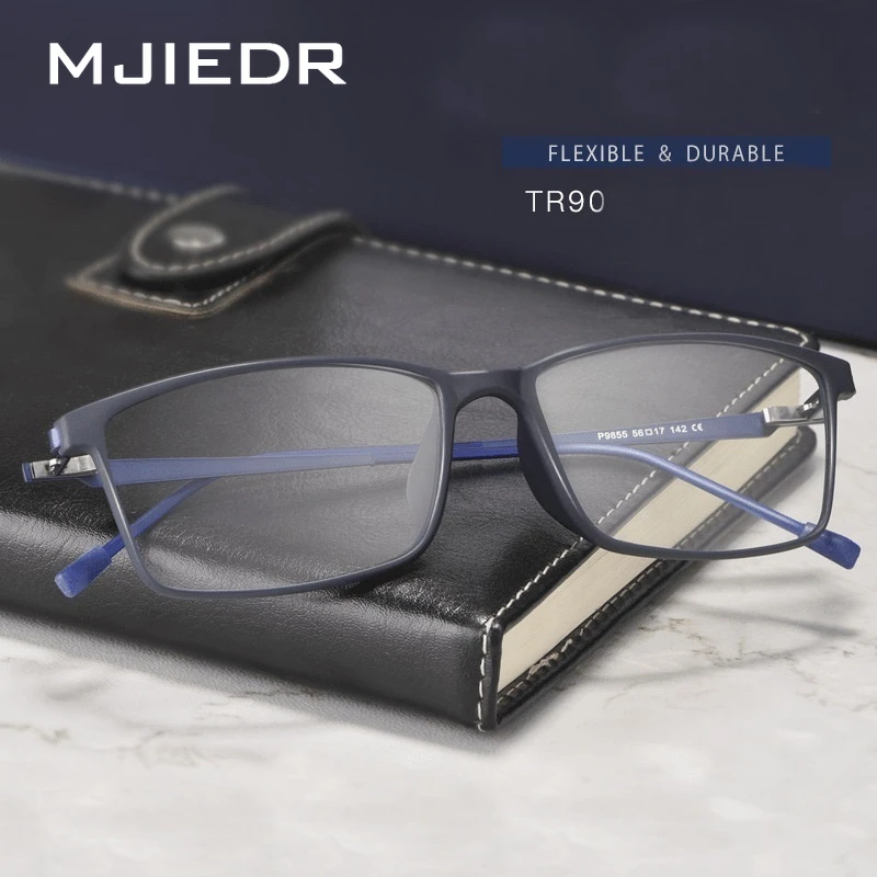 

MJIEDR Plastic Titanium Glasses Frame Men Square Myopia Optical Prescription Eyeglasses 2021 Korean Screwless Eyewear Women