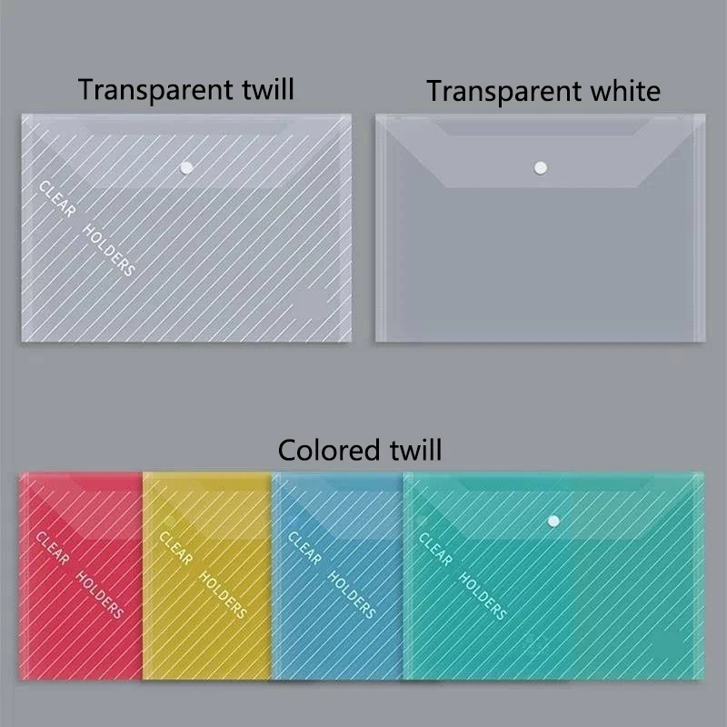 10 قطعة A4 حقيبة ملفات البلاستيك الشفاف سميكة ذات سعة كبيرة مقاوم للماء المفاجئة على نوع أوراق الاختبار حقيبة التخزين للمرشيف