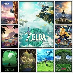 비디오 게임 젤다스 포스터 캔버스 그림 현대 거실 침실 게임 룸 홈 교실 장식 선물 왕좌의 10 최고의 영업 게임 포스터 - №8