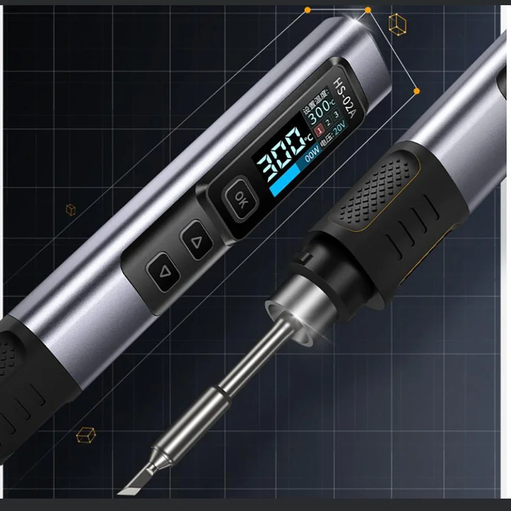 Corded Digital Soldering Iron Kit HS-02A 100W for Precision Wire Soldering and Component Replacement on Printed