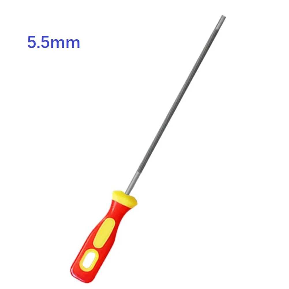 Affû70.de scie à chaîne JOFiles en acier à haute teneur en carbone, travail de calcul, lime de tronçonneuse, ronde, 4/4, 8/5, 5mm, poignée en plastique, rouge, jaune