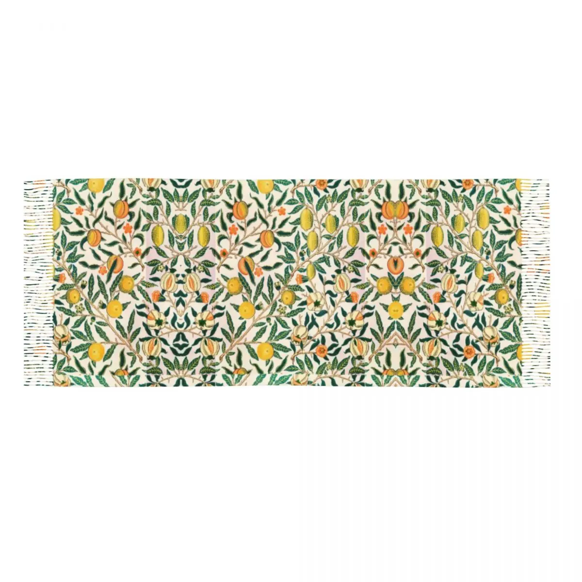 Customized Printed William Morris Pattern Fruits Scarf Men Women Winter Fall Warm Scarves Textile Pattern Shawls Wraps