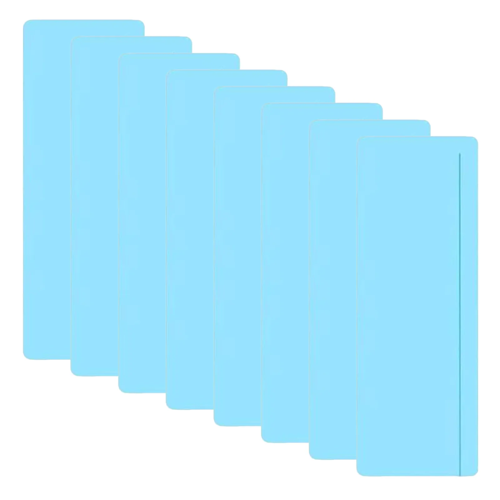8 tiras auxiliares de lectura, herramienta de resaltado guiado transparente azul para concentración y seguimiento, ayuda para el estudio en el hogar y en el aula