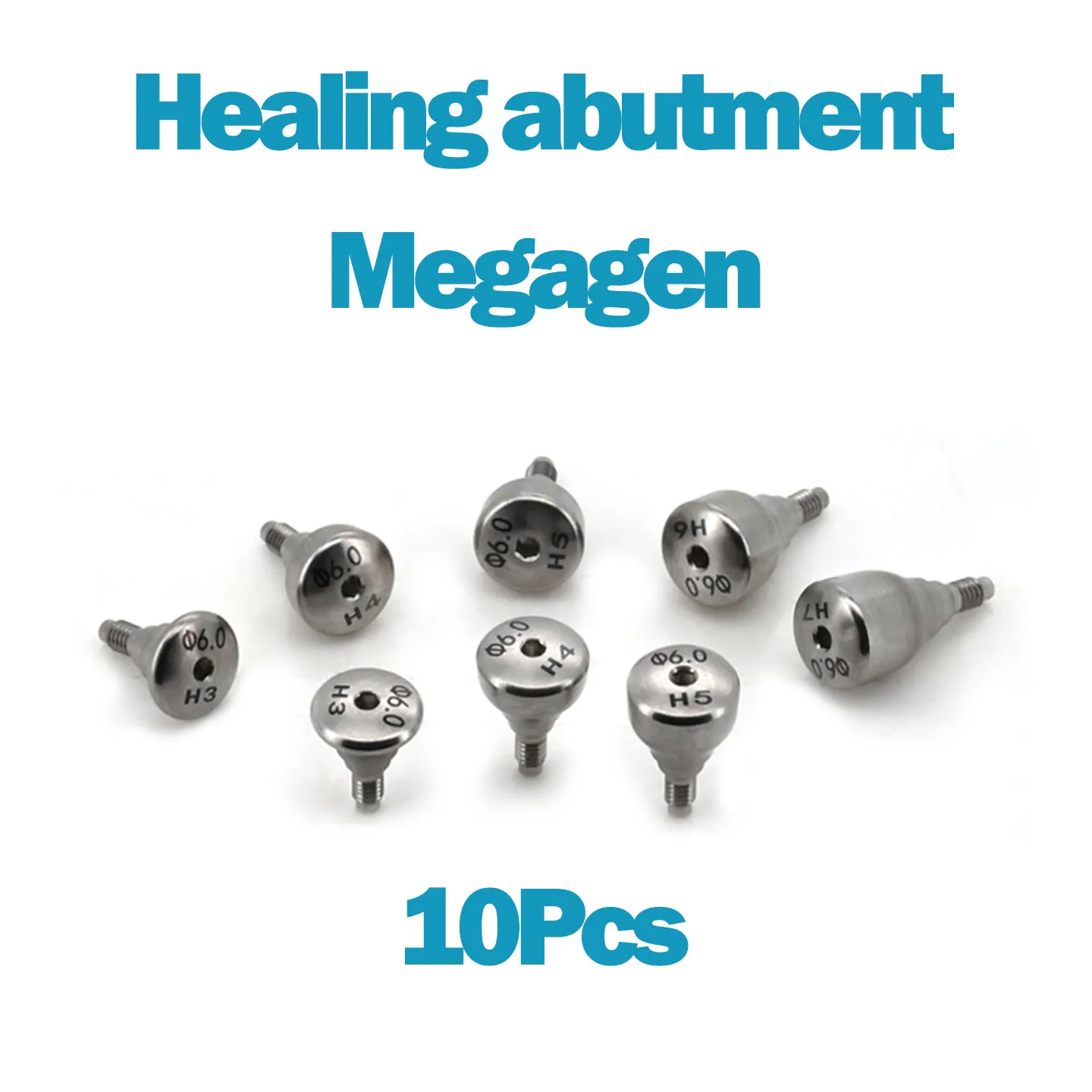 10Pcs Dental Titanium Healing Abutment Compatible with MegaGen AnyRidge AR-R Regular Gingival Former Collar Surgical Material