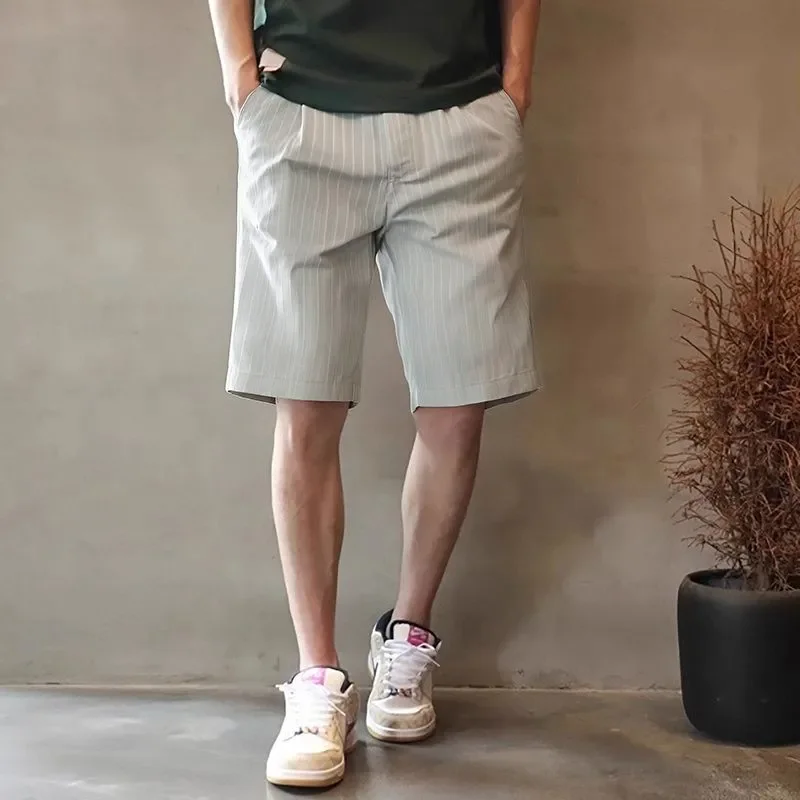 

Мужские полосатые быстросохнущие повседневные шорты, летние дышащие пляжные шорты до колена для занятий спортом на открытом воздухе