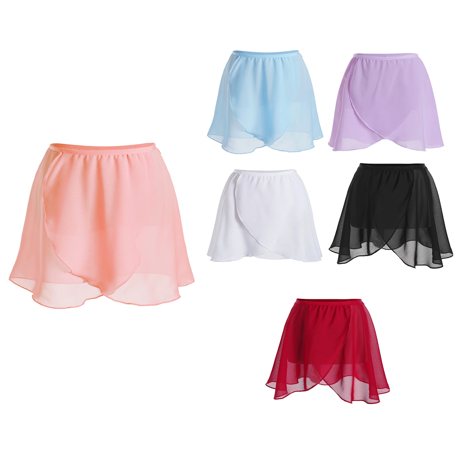 Ballet Dance Skirts Kids Girls Chiffon Elastic Training Clothes Basic Classic Dance Dress for Stage Performance Dance Costume