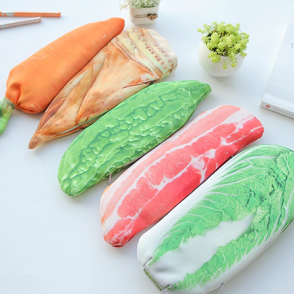

Simulated Vegetable Pen Bag Creative Stationery Pouch Girl Pencil Case Boy Student Multifunctional Cute EcoFriendly