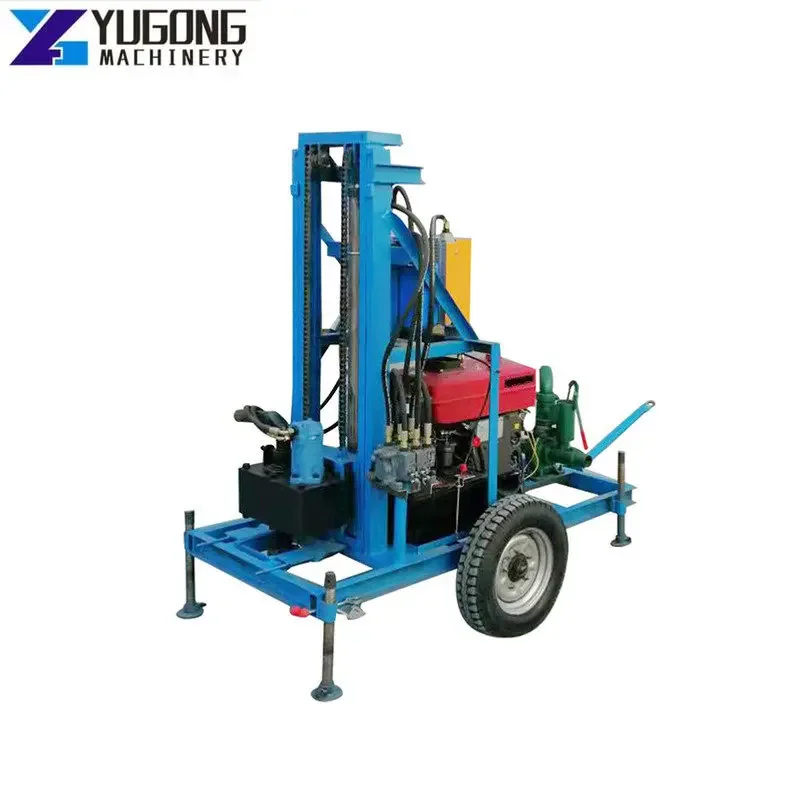 100m Deep Movable Mining Rock Water Drilling Rigs Diesel Engine Well Drilling Rig Mounted Water Drilling Machine