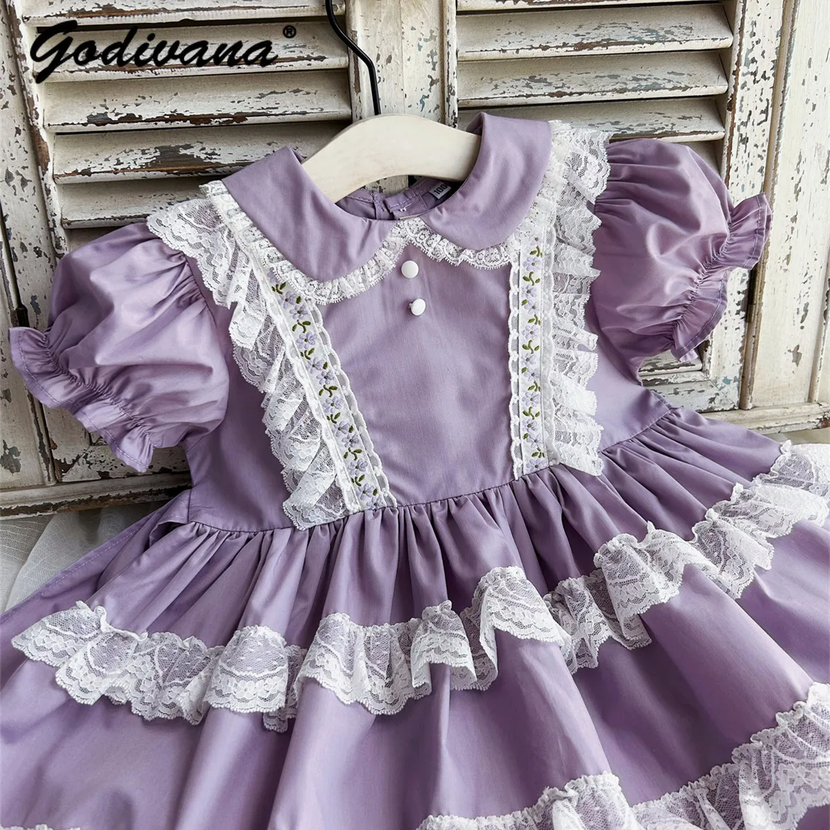 sweet-baby-girls-2026-summer-new-vintage-gray-purple-princess-dress-kids-cute-lace-trim-doll-collar-puff-sleeve-casual-dresses