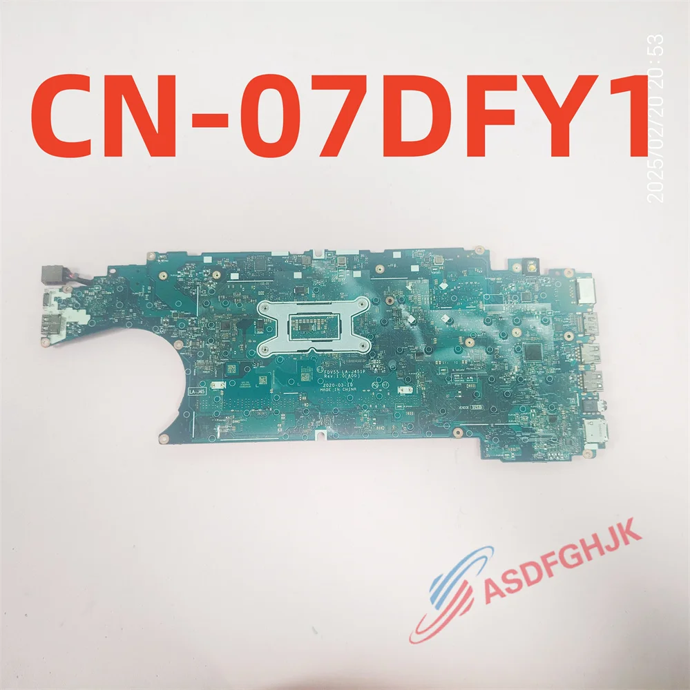 Genuine FOR Dell Precision 3550 SRGKX i5-10310U LA-J451P N19M-Q1-A1 System Motherboard 07DFY1 CN-07DFY1 TEST OK