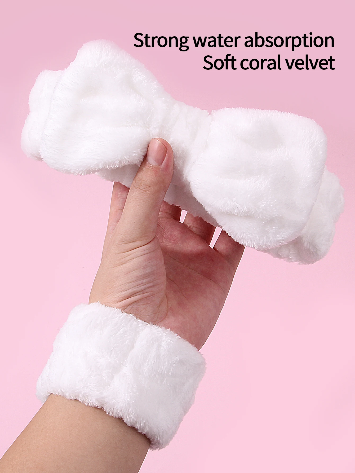 4-częściowy zestaw do mycia twarzy, opaska na głowę, pasek na nadgarstek, odporny na wilgoć i chłonny, w połączeniu z silikonowym zestawem pędzli do mycia twarzy