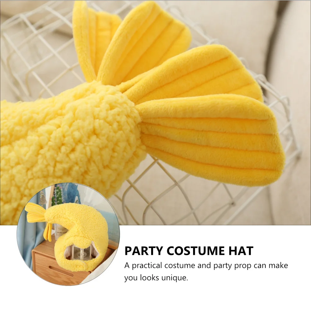 

1 pc Fried Shrimp Hat Cute Party Headdress Novelty Costume Accessory Festival Carnival Dance Wear Funny Headgear Masquerade Prop