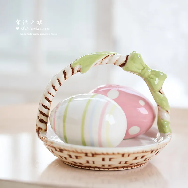 Nordic Ins style Easter egg seasoning jar set cartoon seasoning bottle creative ceramic crafts home desktop decoration ornaments