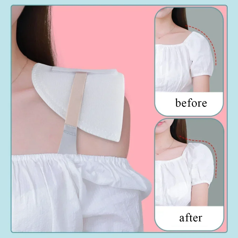 Foam Sponge Shoulder Pads Sewing Set-in Shoulder Pads For Women Men T-Shirt Clothing Self-adhesive Reusable Garment Accessories