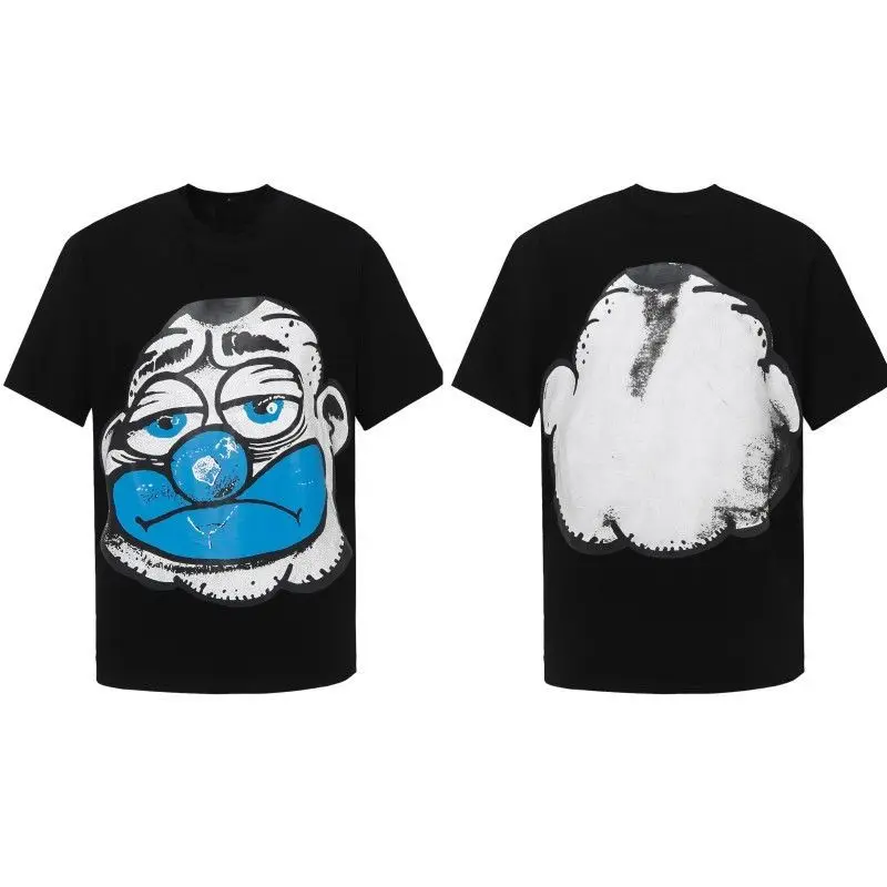 

American Fashion Brand Small Billionaire High Street Casual Short Sleeve Loose Couple Ins Hand-painted Printed T Shirt Summer