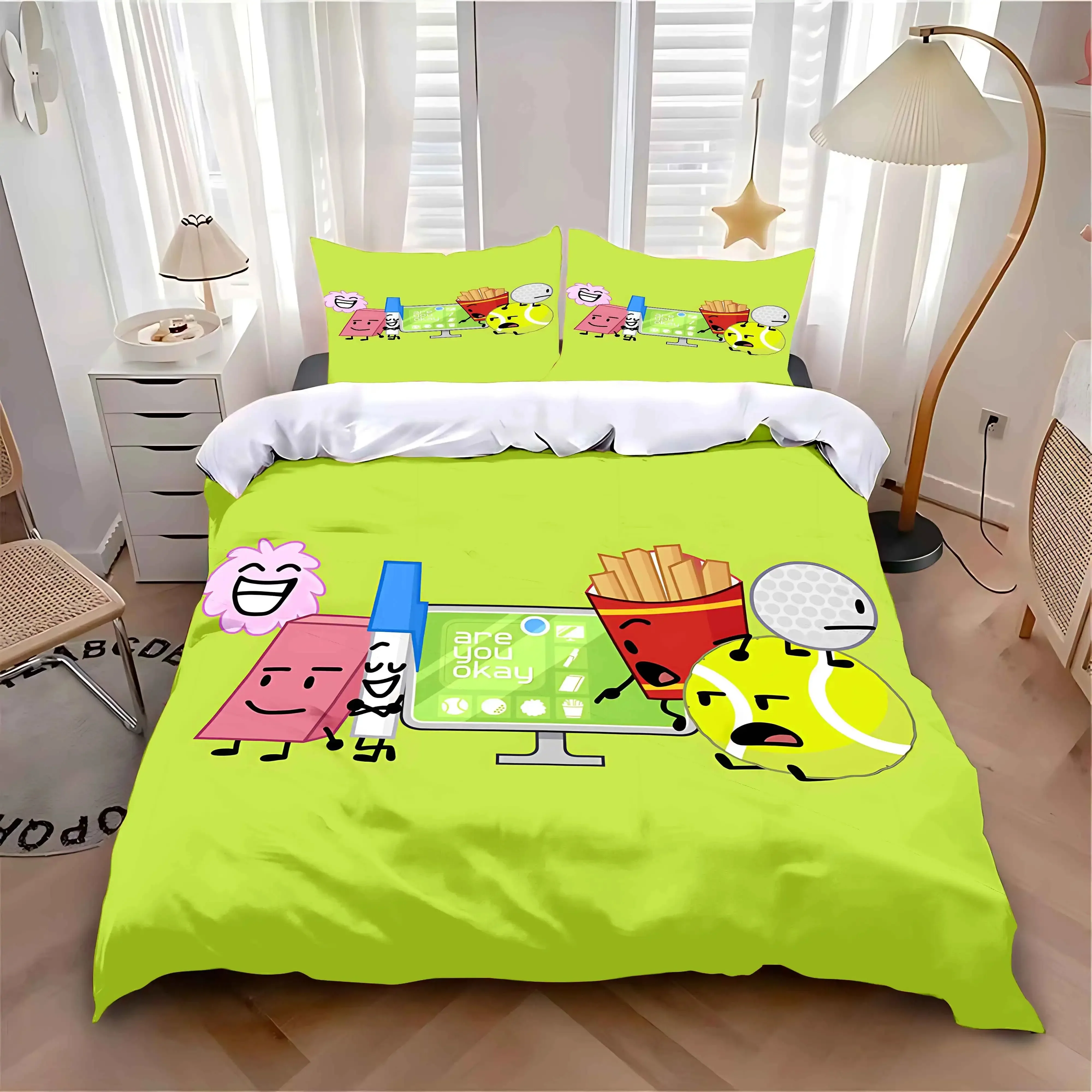 Duvet Cover Pillowcase Bedding Set Adult Boy Girl Bedroom Children Gift Single Double Large Size B-Battle for D-Dream I-Island