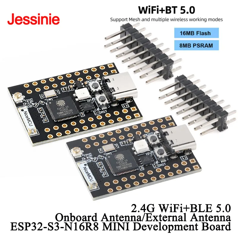 10Pcs/1pc ESP32-S3-N16R8 MINI Development Board 16MB Flash 8MB PSRAM Type-C USB 2.4G Wi-Fi Bluetooth-compatible 5 BLE MCU Module