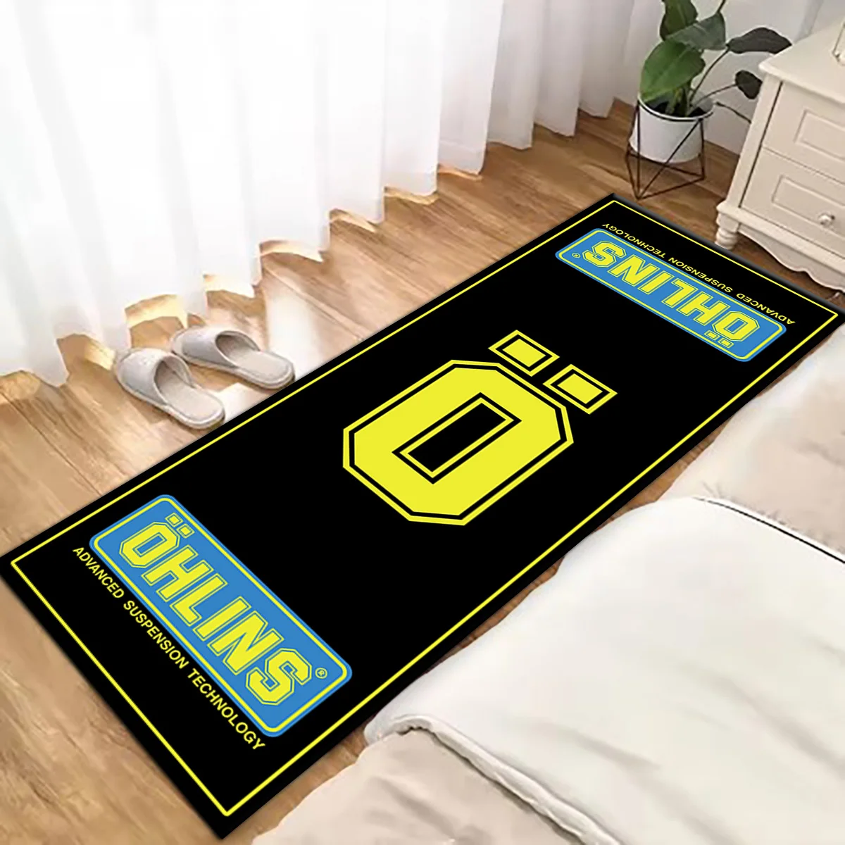 

O-OHLINS Display Motorcycle Parking Carpet Polyester Racing Moto Carpets Anti-slip Mat Bedside Rugs Display Mat Parking
