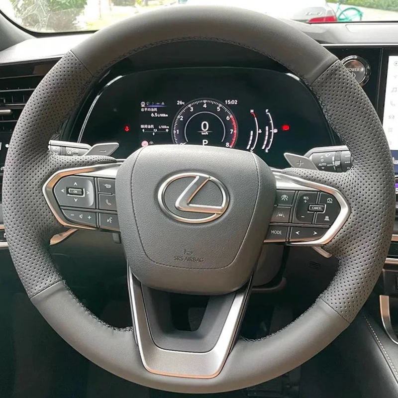 DIY Hand Stitched Car Steering Wheel Cover For Lexus NX 250 NX260 NX350 NX350h NX450h+ 2022 2023 antiskid suede Car Accessories