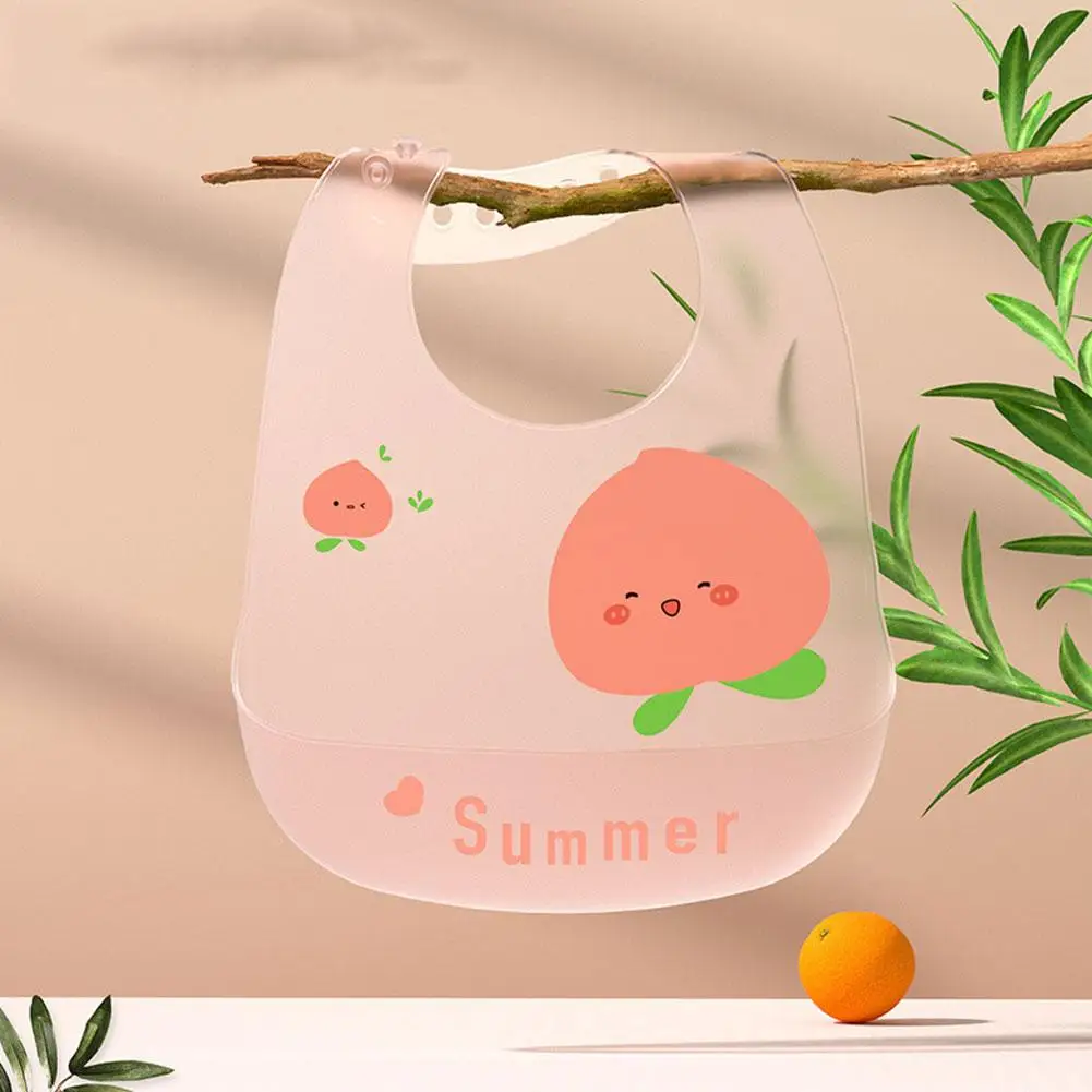 Silicone Baby Bib Adjustable 3D Food Catcher Waterproof Food Grade Toddler Bibs Wipeable Infant Feeding Bib For Daily Mealtime