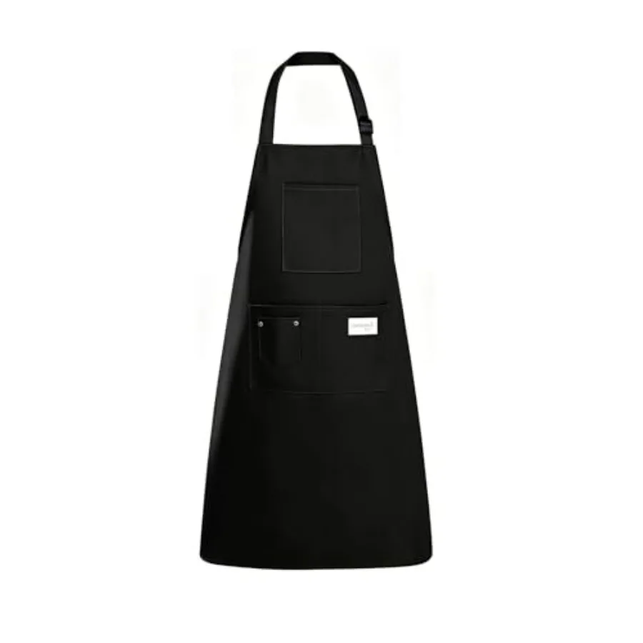 

Kitchen Apron, Chef Aprons for Men Women with 5 Pockets, Adjustable Bib Barista BBQ Work Apron for Cooking