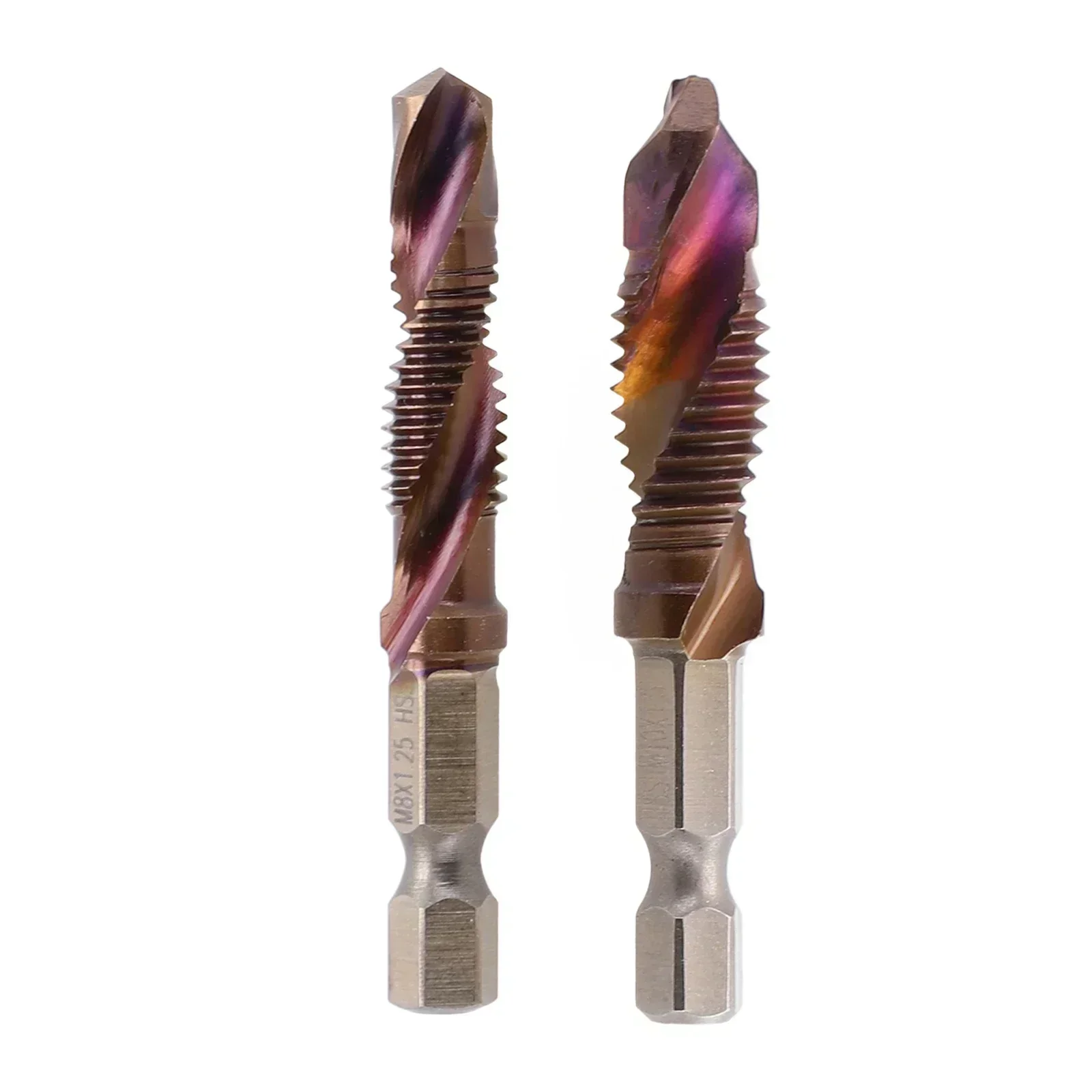 1pc HSS 2-in-1 Drill &Tap Bit 4 M5 M6 M8 M10 Metric Tap Drill Bits 1/4 Inch Hex Shank Spiral Flute Hand Tapping Tools