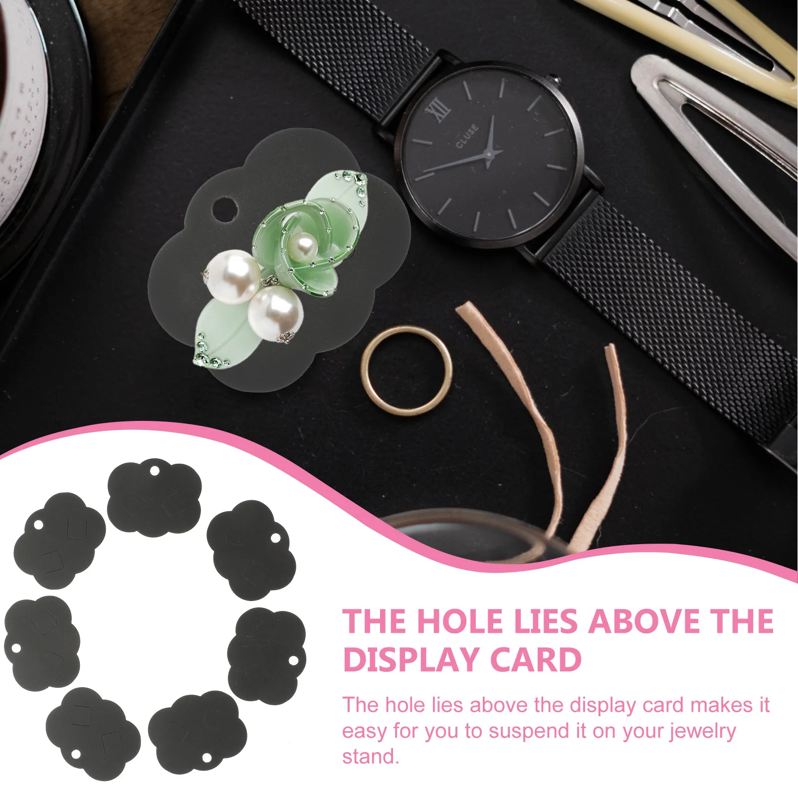 100 قطعة من بطاقات ورق الكرافت الفارغة لعرض المجوهرات حامل مشابك الشعر خفيف الوزن مع خندقين للمنزل المتجر