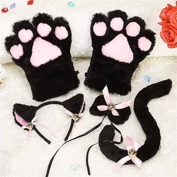 Anime Cosplay Costume accessorio Hairwear fasce per capelli con orecchie di gatto fantasia Set cameriera Lolita peluche guanto coda zampa orecchio per Purim