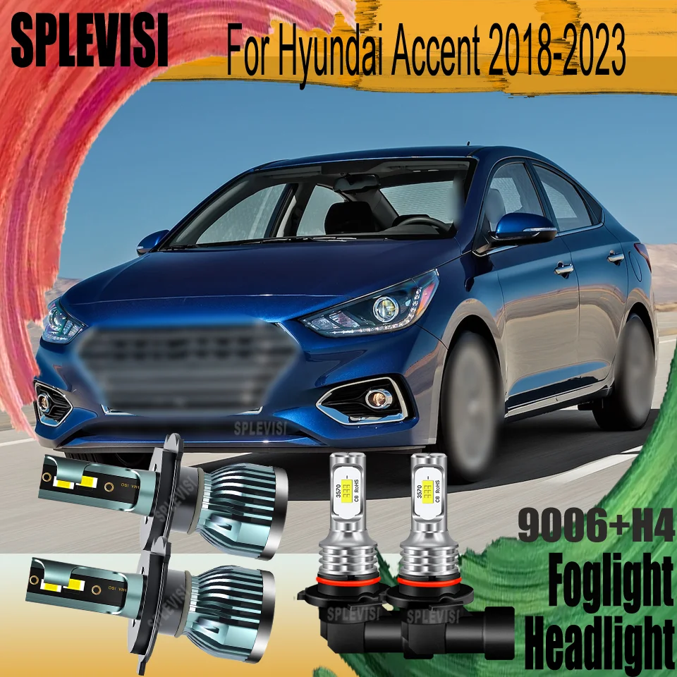 

LED Better Night Signal Visibility H4 9006 Headlight Fog Plug and Play durable For Hyundai Accent 2018 2019 2020 2021 2022 2023