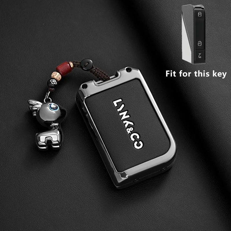 Autoschlüsseletui aus Zinklegierung für LYNK&CO 08 LYNKCO LYNK CO Link & Co 08 Fernbedienungsabdeckung Shell Schlüsselanhänger Halter Fob Zubehör – Detail 9